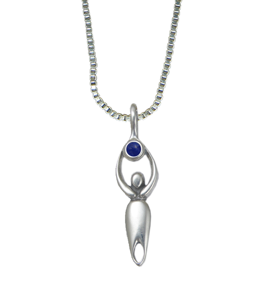 Sterling Silver Essential Goddess Pendant With Lapis Lazuli